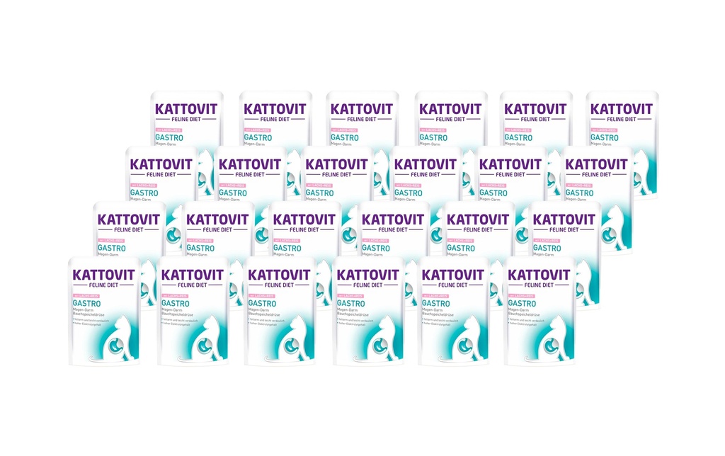 Kattovit Alimentation humide Gastro saumon et riz, 24 x 85 g