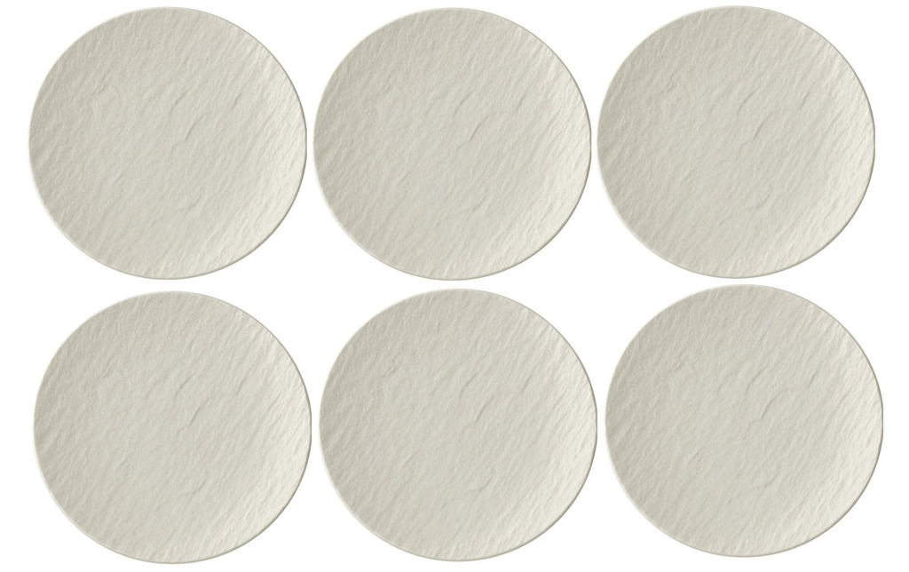 Villeroy & Boch Assiettes pour le petit-déjeuner et à dessert Manufacture Rock 6 pcs. Blanc