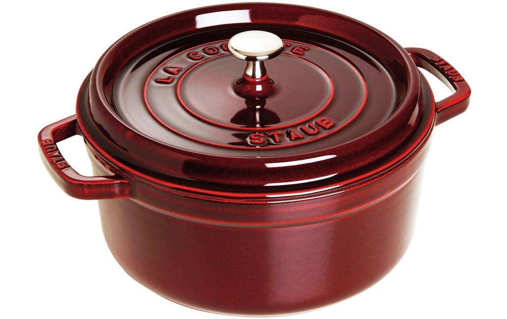 Staub Rôtisseur Cocotte 24 cm, Rouge bordeaux, 3.8 l