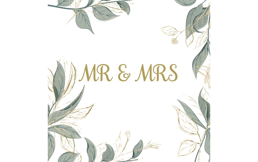 Paper + Design Serviettes en papier Mr & Mrs 33 cm x 33 cm, 16 Pièce/s