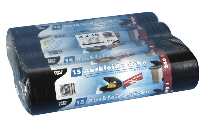 Weita Sac à ordures ménagères Papstar 240 l, 60 Pièce/s