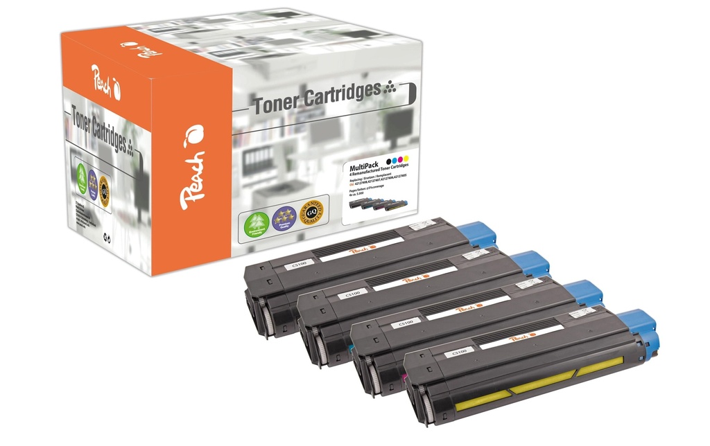 Peach Kits de toner OKI C5100-Series BK, C, M, Y