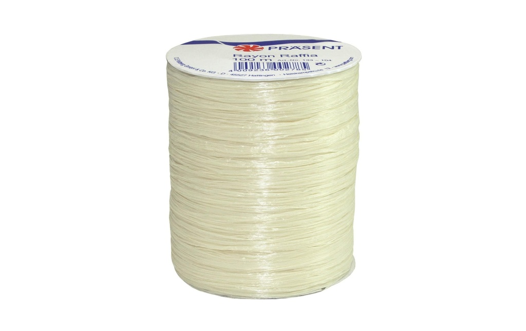 Pattberg Ruban cadeau Raffia Rayon 100 m, crème